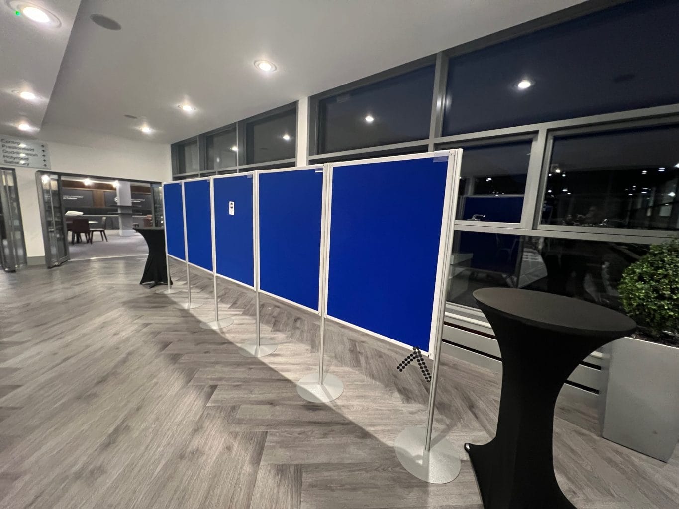 poster board and AV setup at University of Edinburgh event