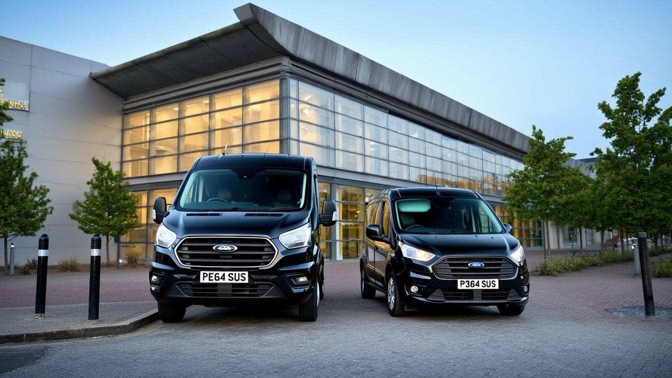 technicians installing exhibition display boards at a corporate event