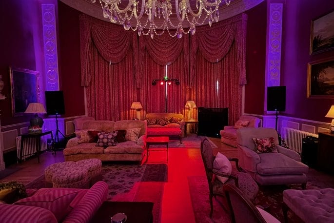 basic party package for spotfiy setup in the principle room at Archerfield.