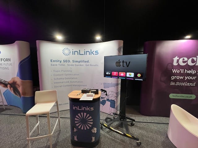 Display Board Hire and Exhibition Stand Monitor Hire at the EICC 8 Monitor hire at EICC for inlinks