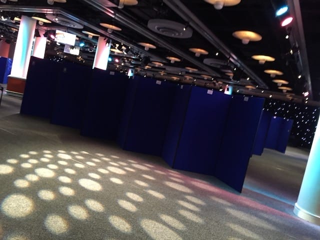 Display Board Hire and Exhibition Stand Monitor Hire at the EICC 7 200 Exhibition poster boards set up in EICC Edinburgh