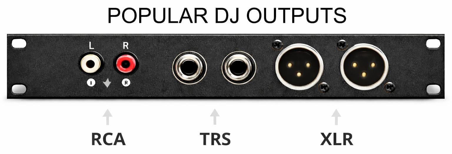 Party Packages 10 Disco hire sound system input panel with RCA, jack and XLR connections for DJ controller