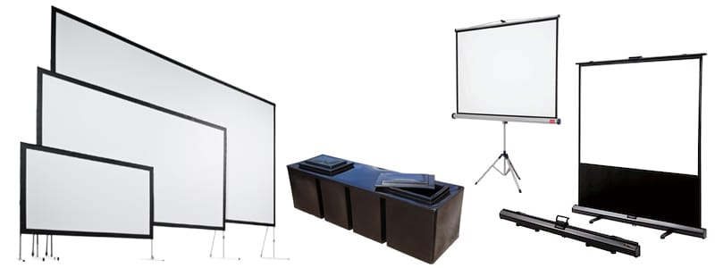 Range of hire projection screens