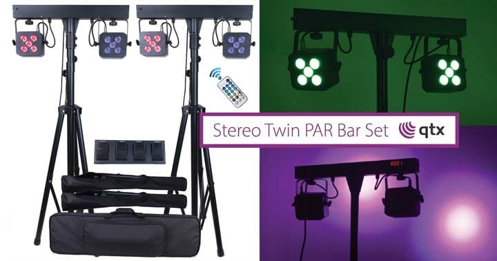 QTX Stereo Twin PAR BAR Set