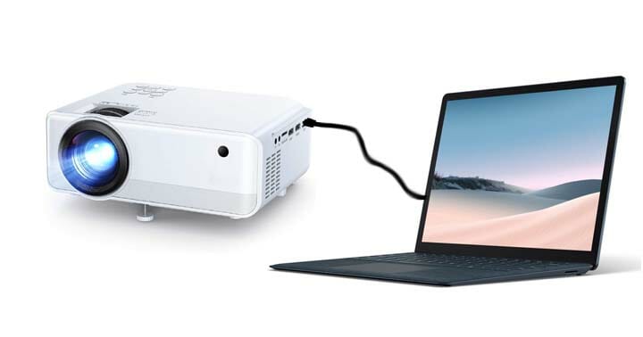 How to connect a laptop to projector example
